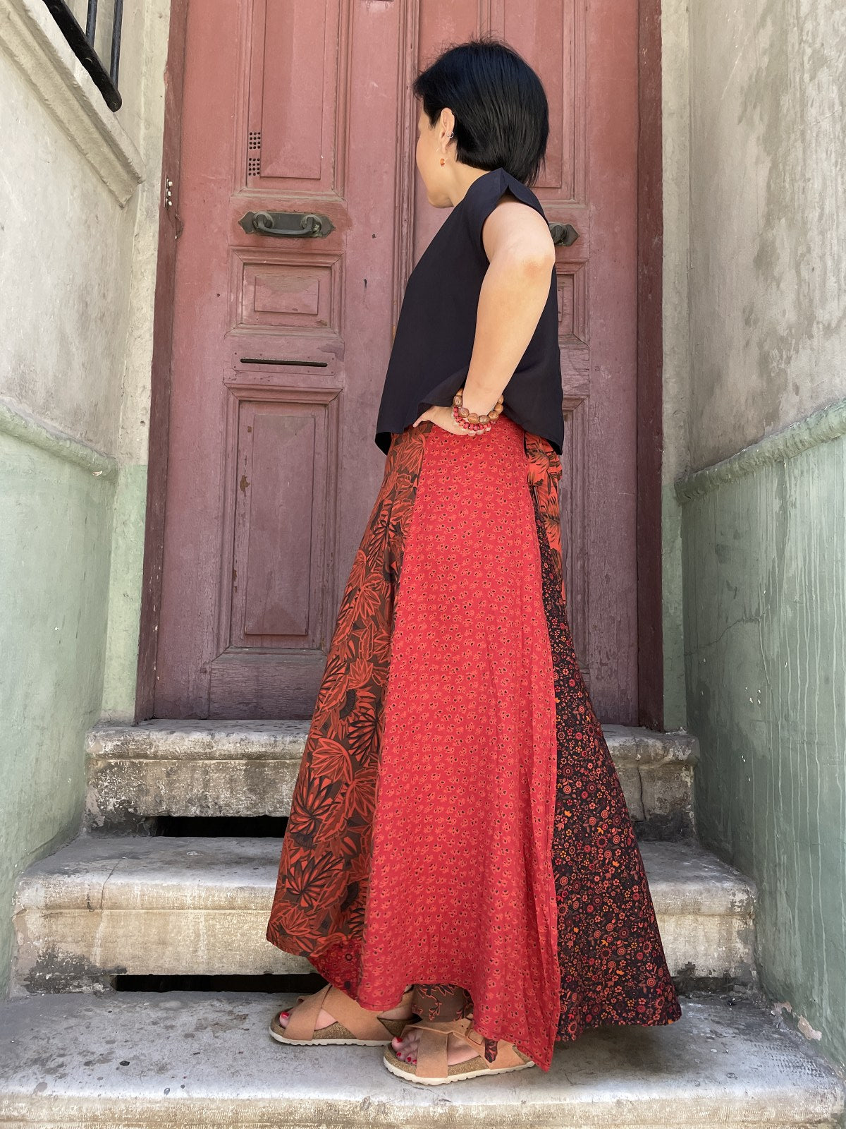 Bohem Uzun Patchwork Kiremit Etek
