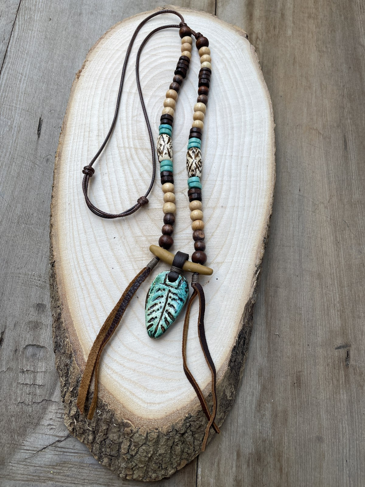 Bohem Tasarım Kalf Doğal Taş Kolye