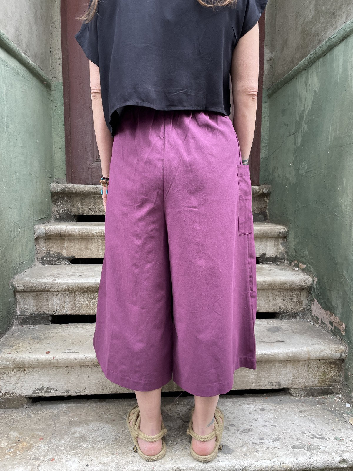 Bohem Bol Paça Salaş Bordo Pantolon