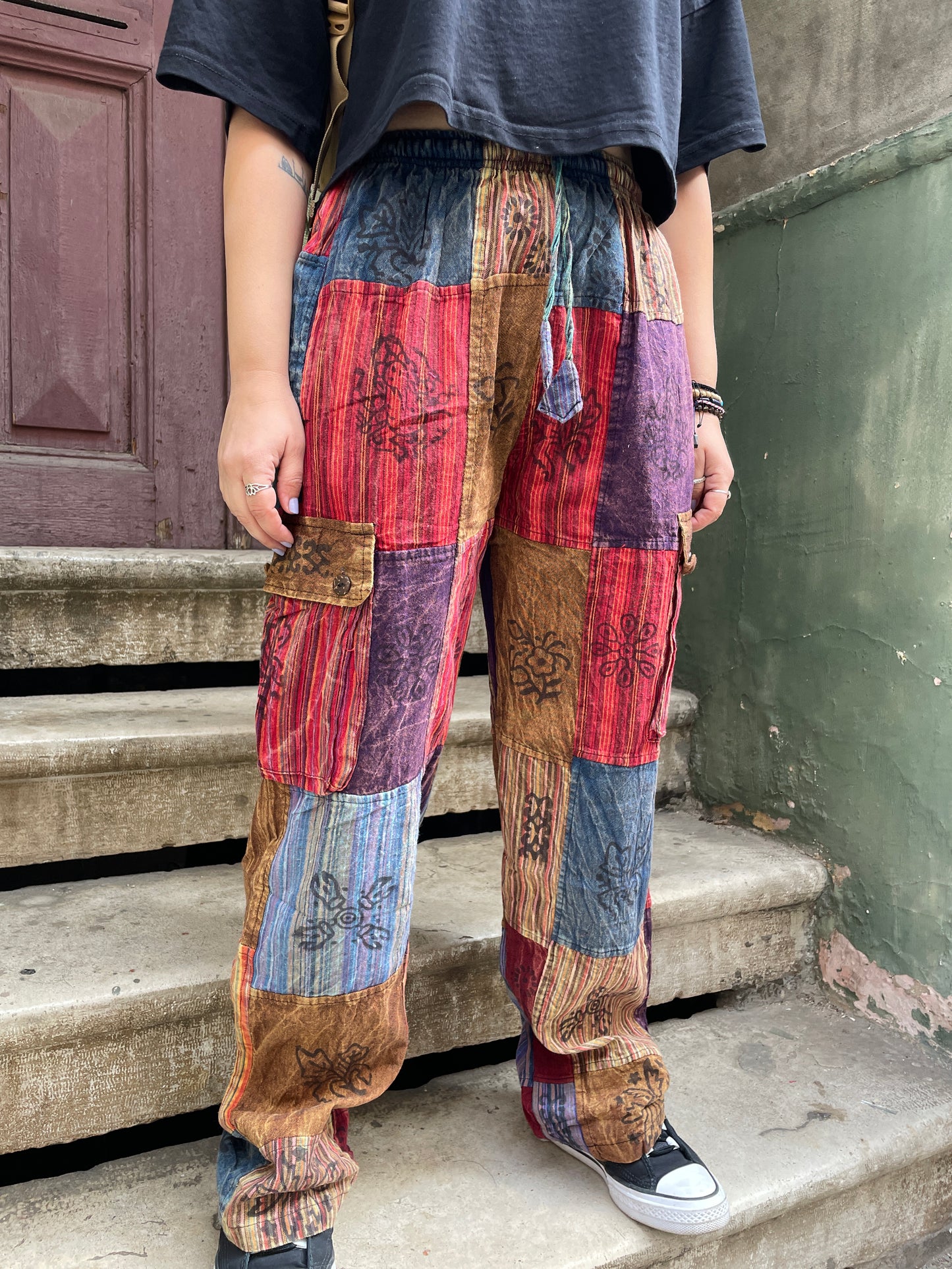Unisex Bohem Nepal Patchwork Pantolon