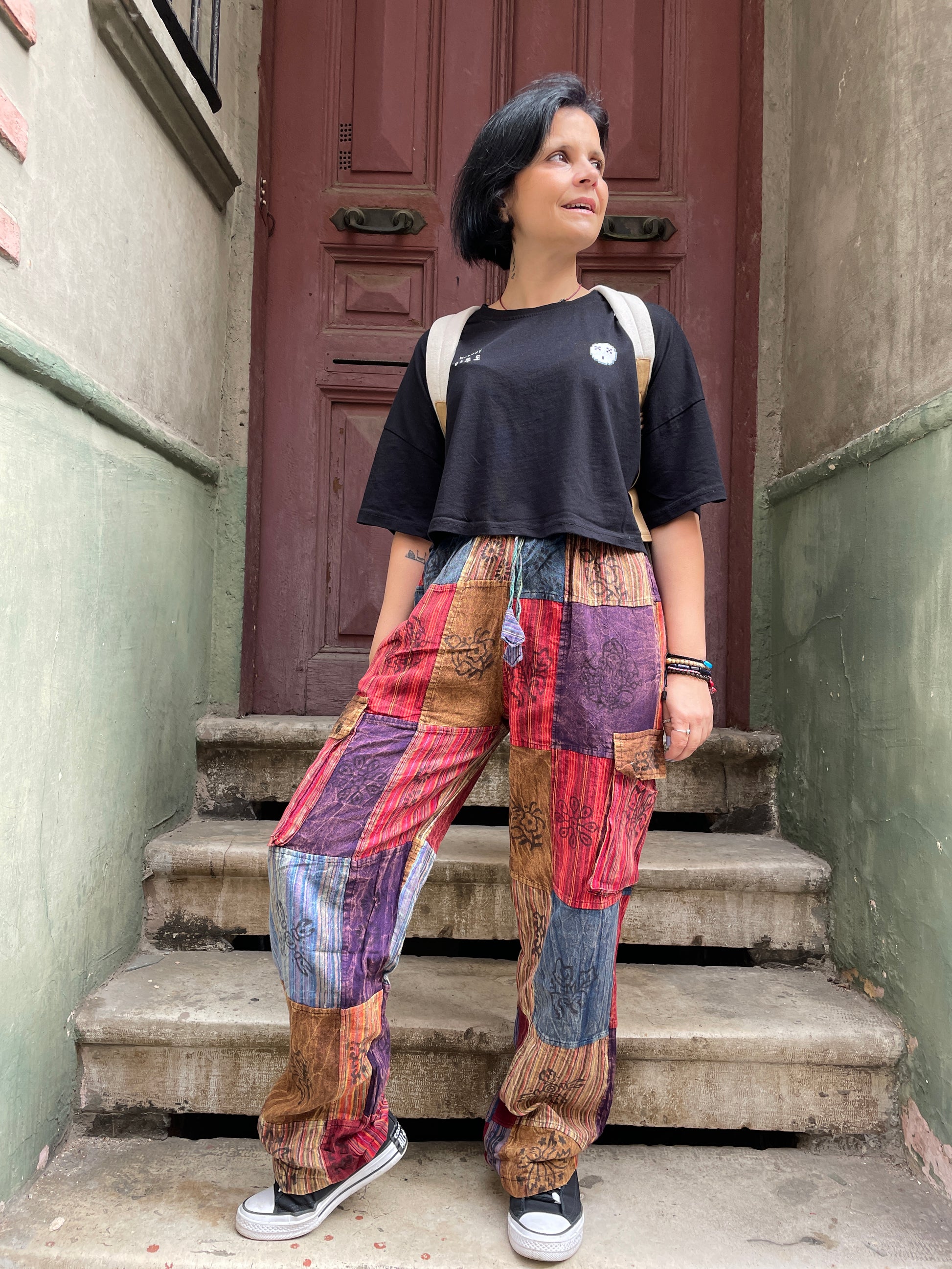 Unisex Bohem Nepal Patchwork Pantolon