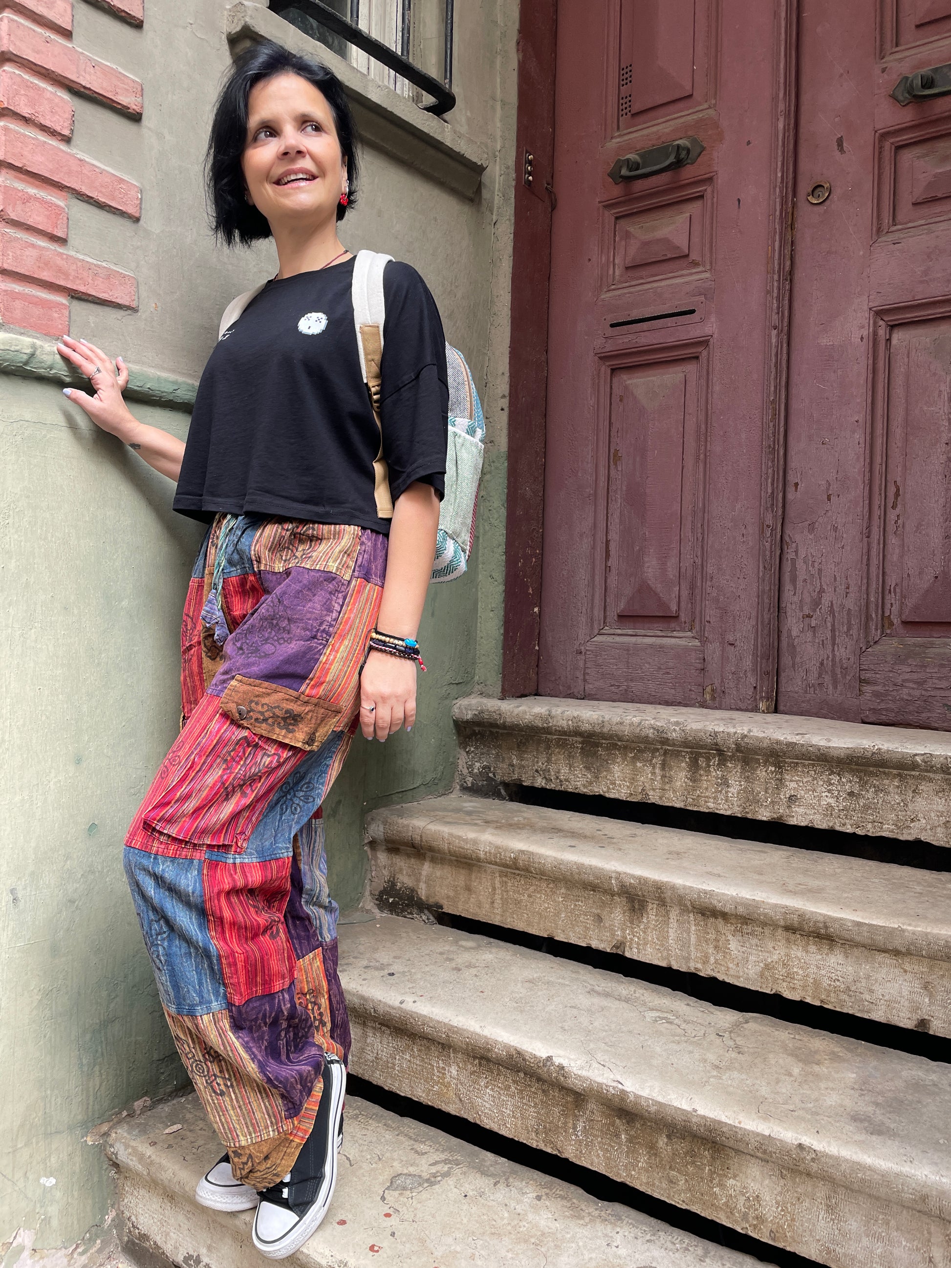 Unisex Bohem Nepal Patchwork Pantolon
