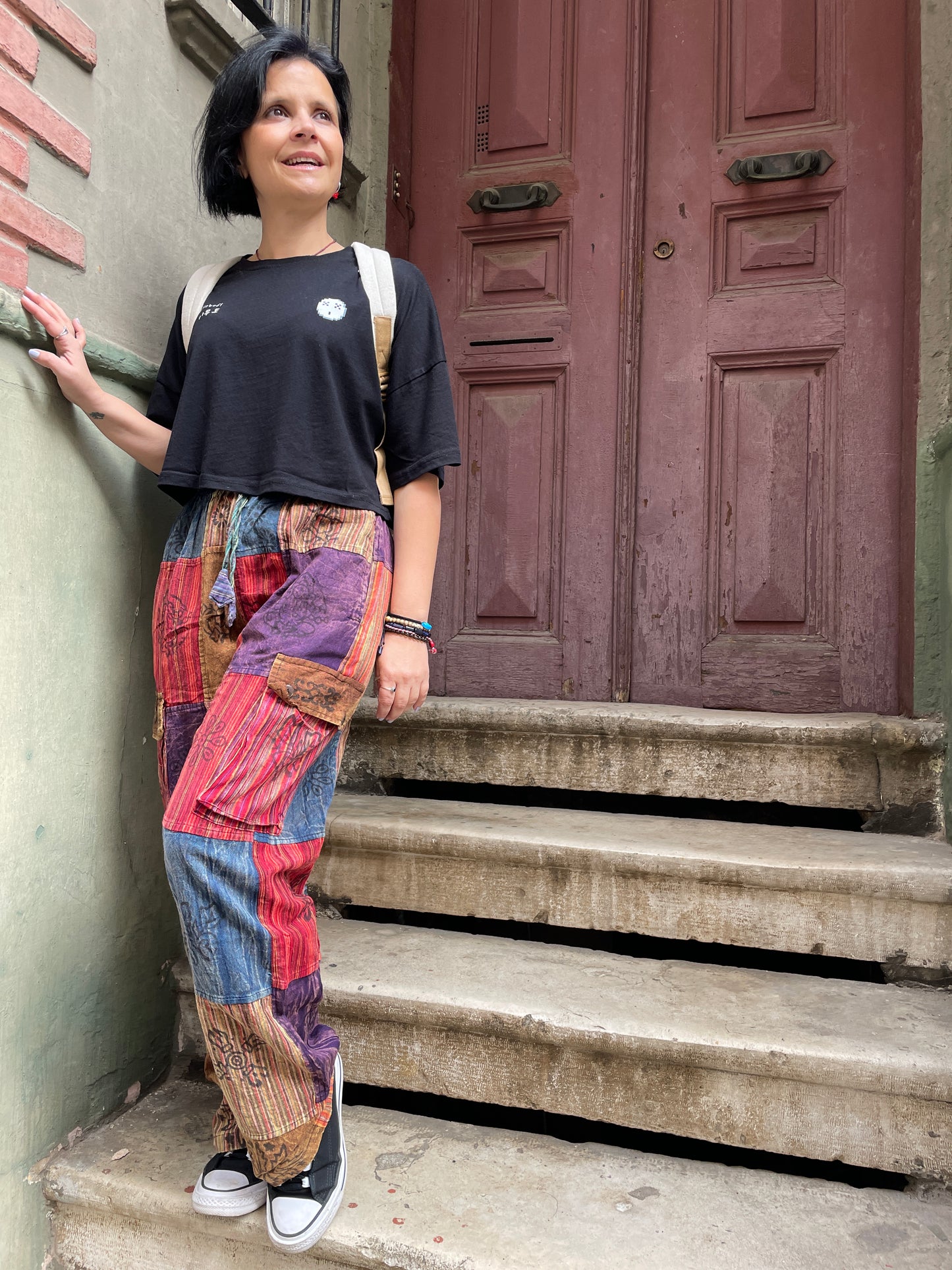 Unisex Bohem Kadın Nepal Patchwork Pantolon – Rigel