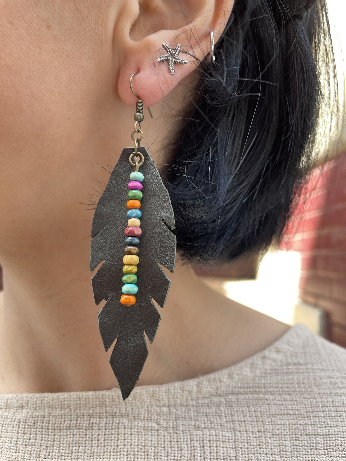 Bohemian Hippie Leaf Leather Necklace