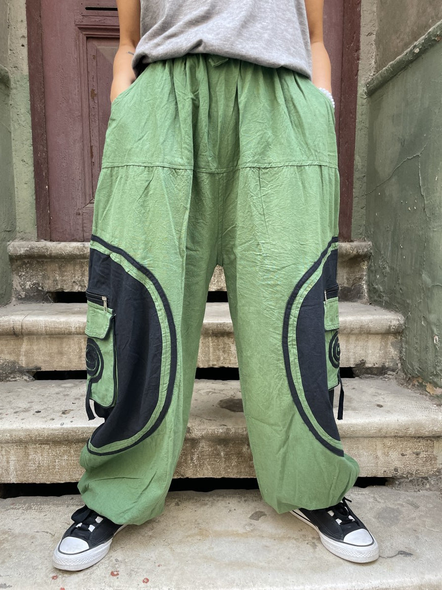 Kadın Nepal Pantolon – Lastikli Bel & Paça, Cepli Bohem Stil