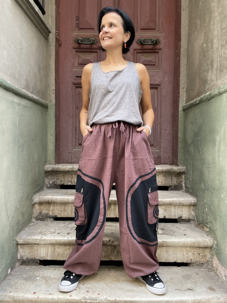 Kadın Nepal Pantolon – Lastikli Bel & Paça, Cepli Bohem Stil