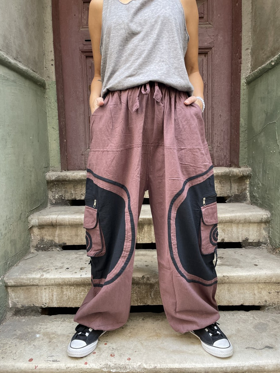 Kadın Nepal Pantolon – Lastikli Bel & Paça, Cepli Bohem Stil