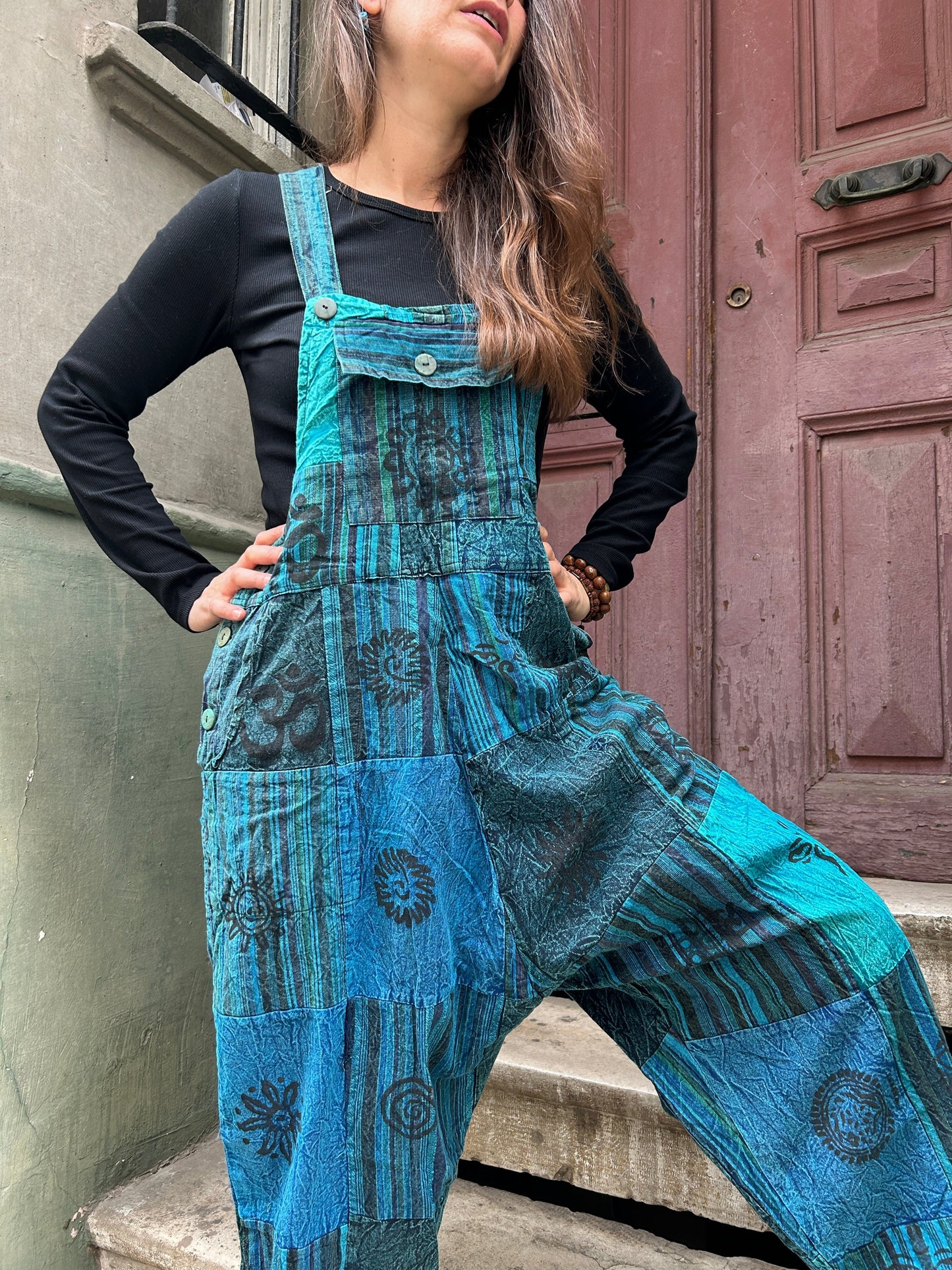 Unisex Bohem Mavi Nepal Patchwork Tulum