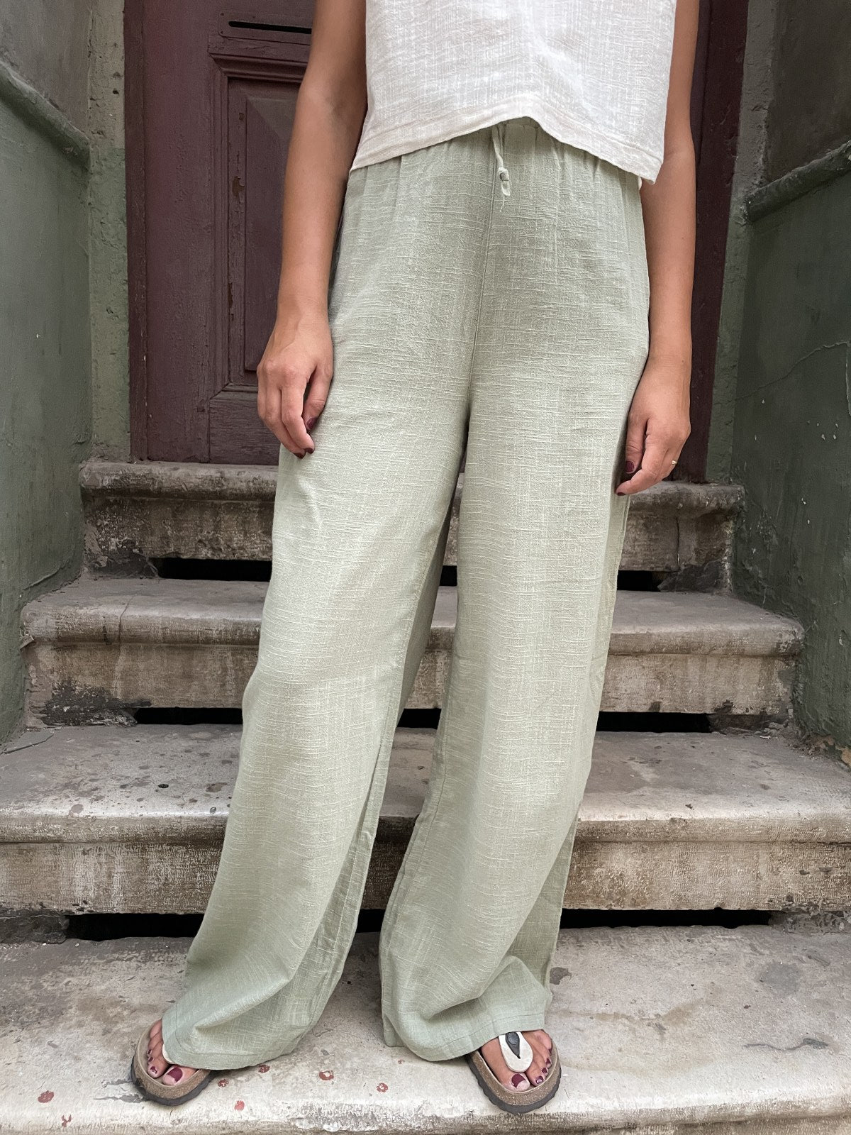 Pamuklu Lastikli Cepli Kadın Pantolon – 2 Renk | Rahat Kalıp