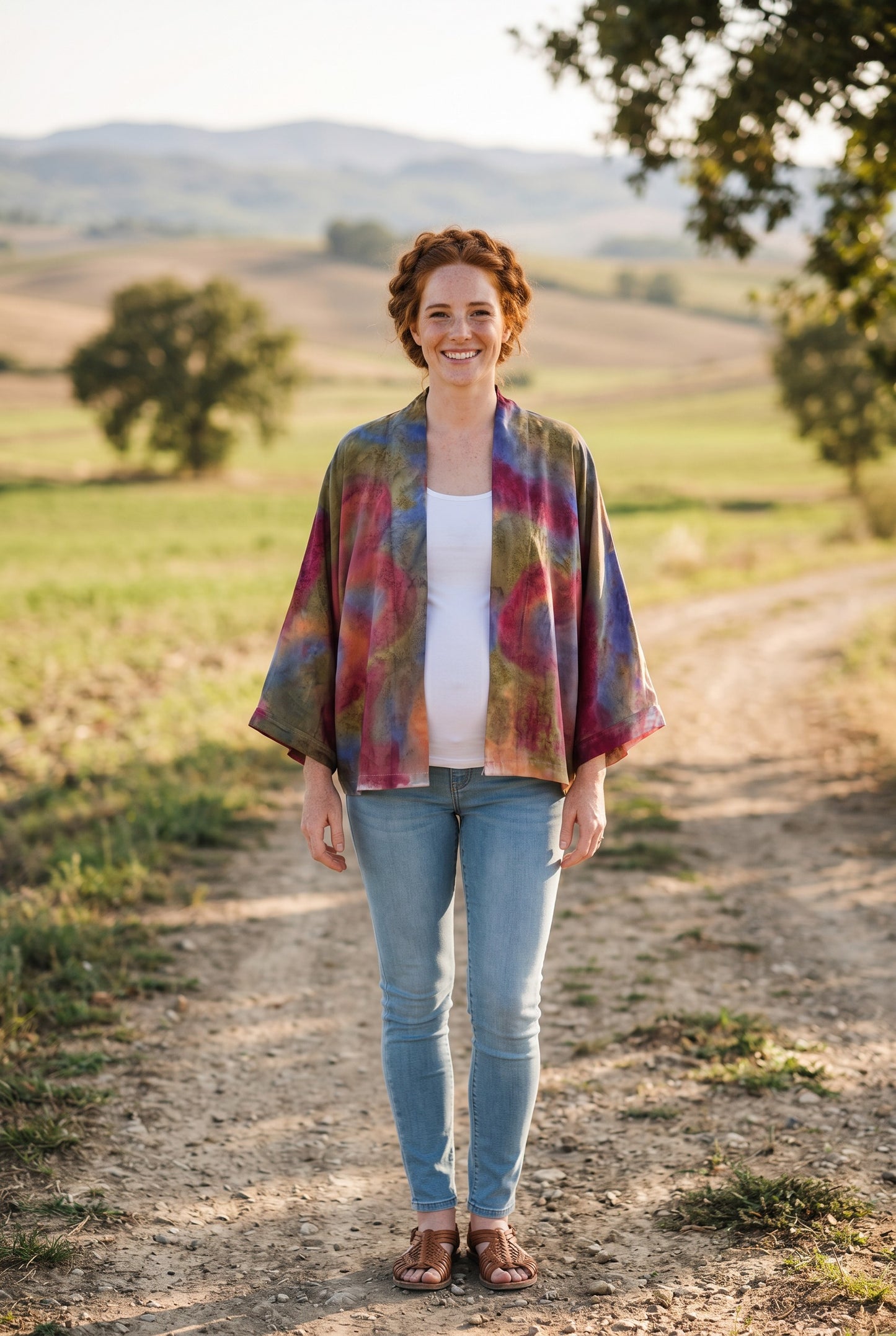 Terra Bohem Batik Kimono – El Boyama Desenli Salaş Kesim Kadın Kimono
