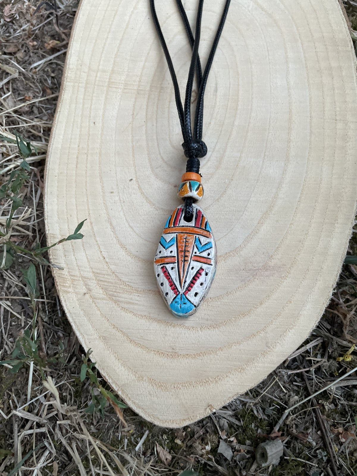 Viking Compass Symbol Ceramic Necklace