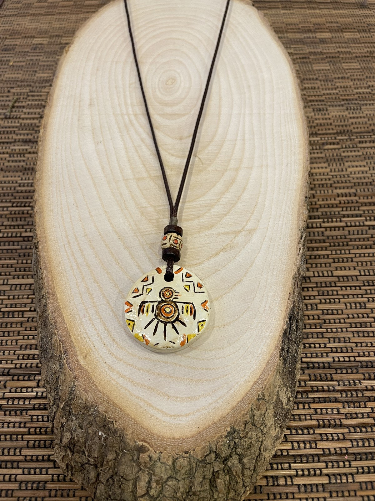 Tasarım Seramik Aztek Kuşu Kolye