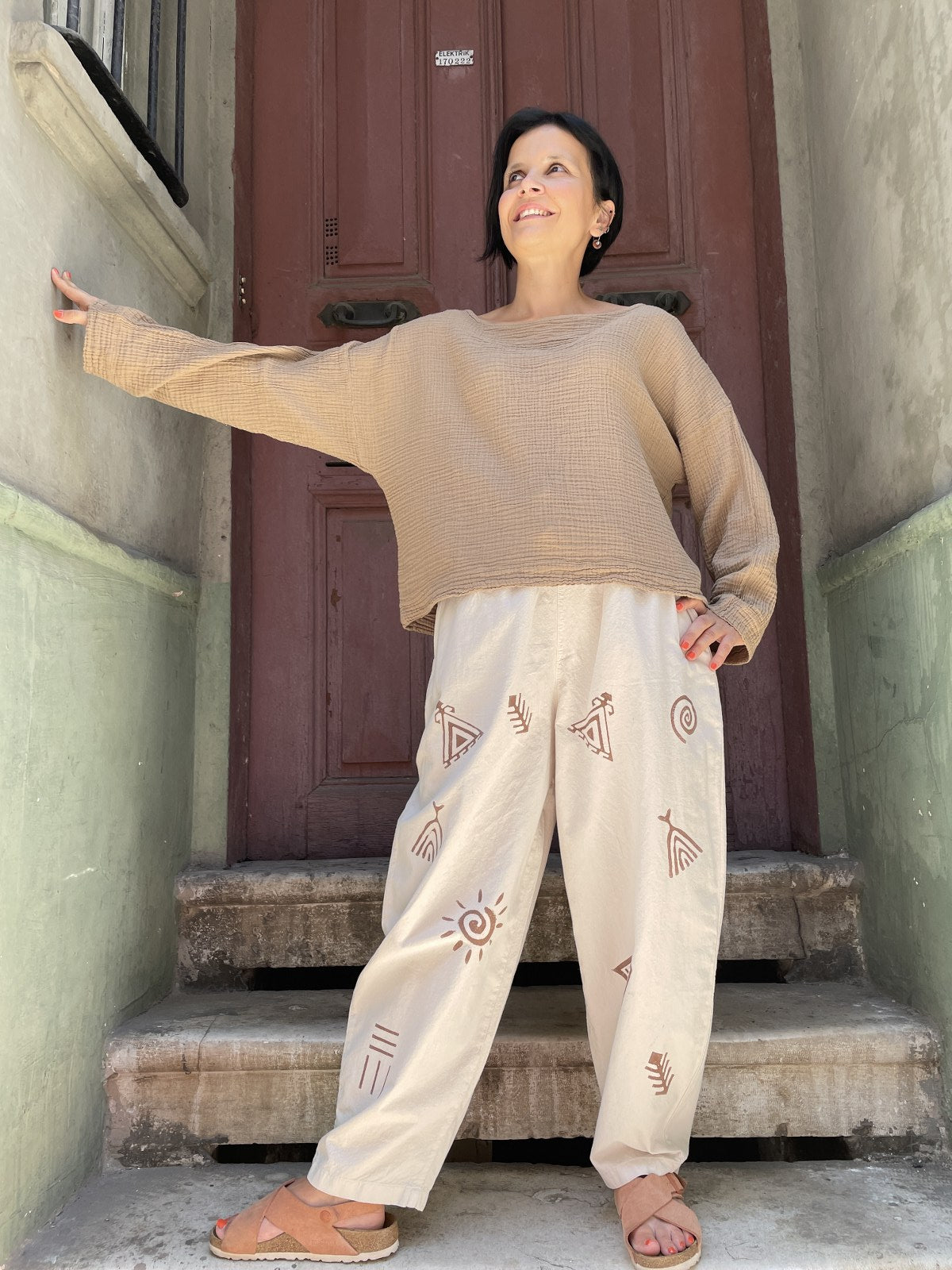 Bohem Salaş Baskılı Kadın Pantolon