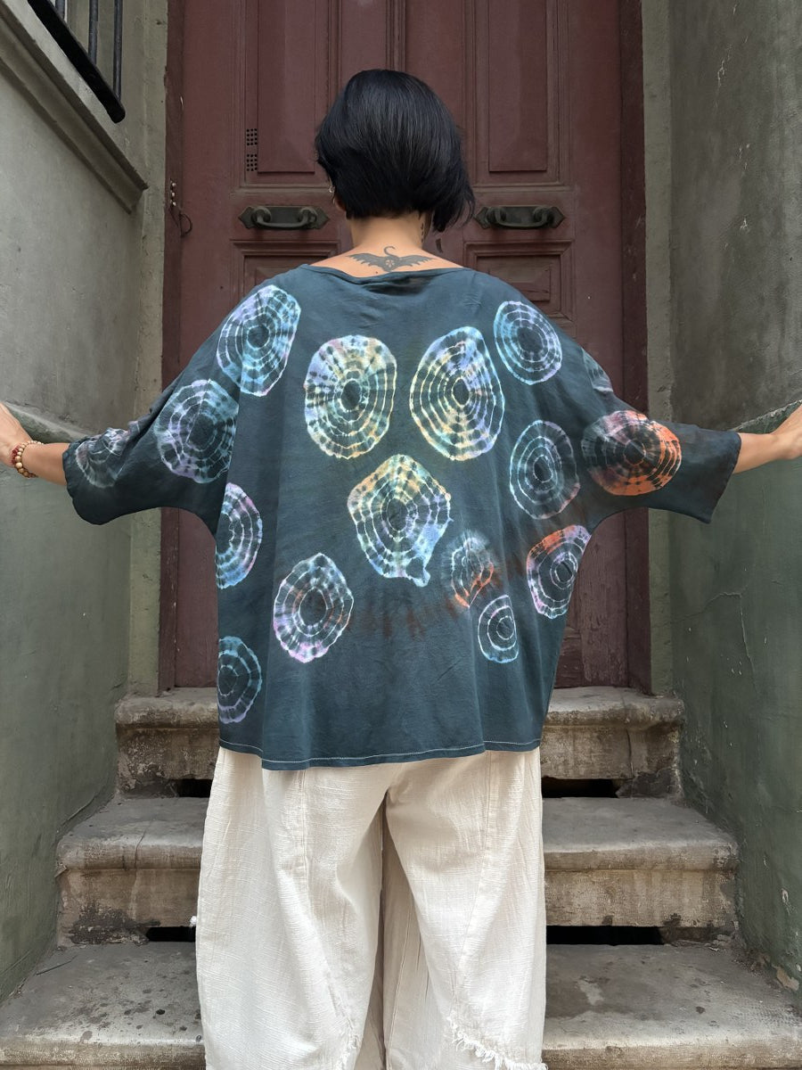 Tasarım Batik Desenli Çok Yönlü Bluz & Hırka