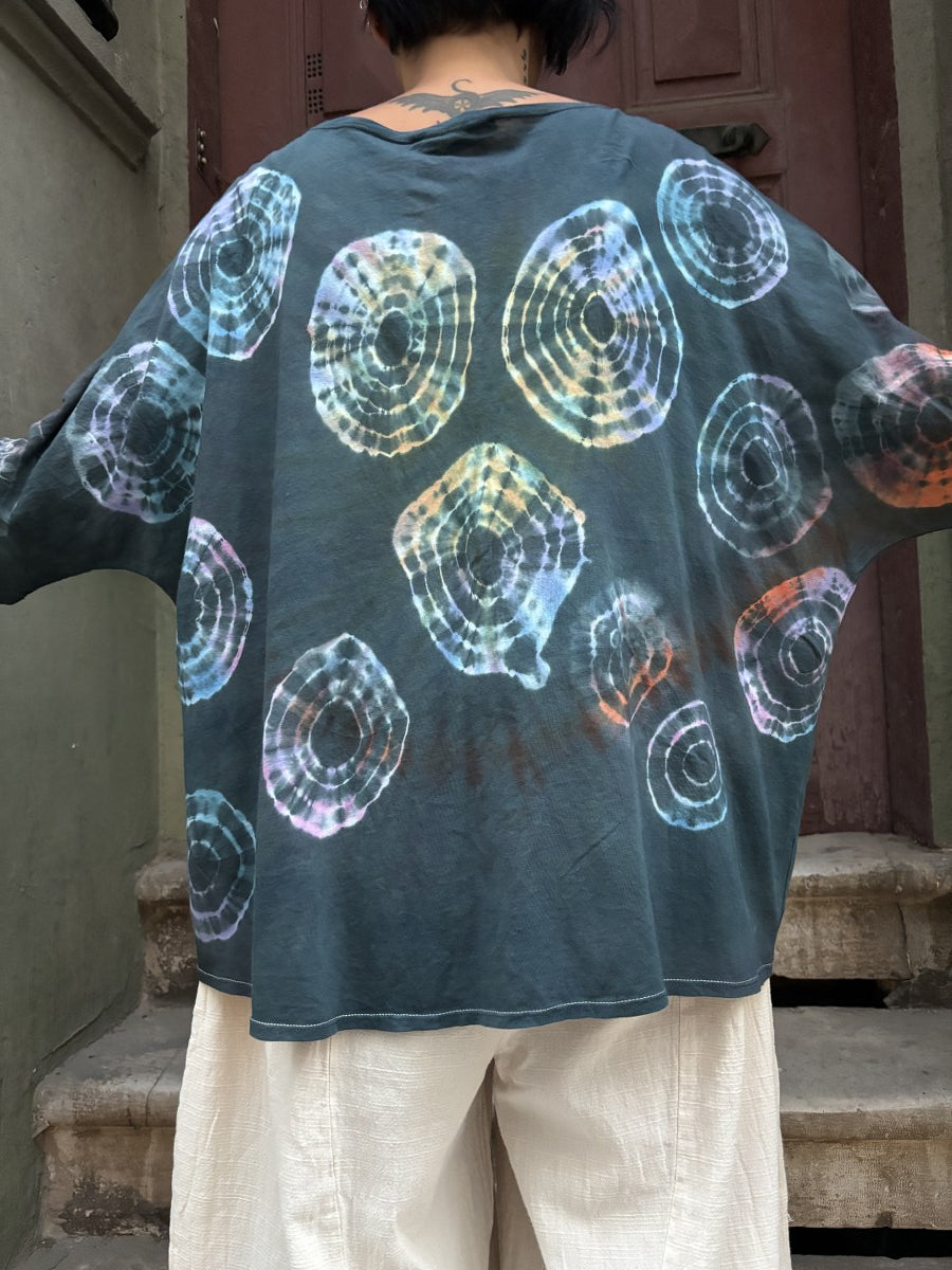 Tasarım Batik Desenli Çok Yönlü Bluz & Hırka