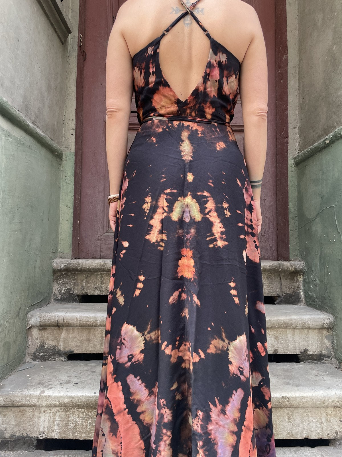 Bohem El Yapımı Yazık Batik Elbise – Doğal Kumaş