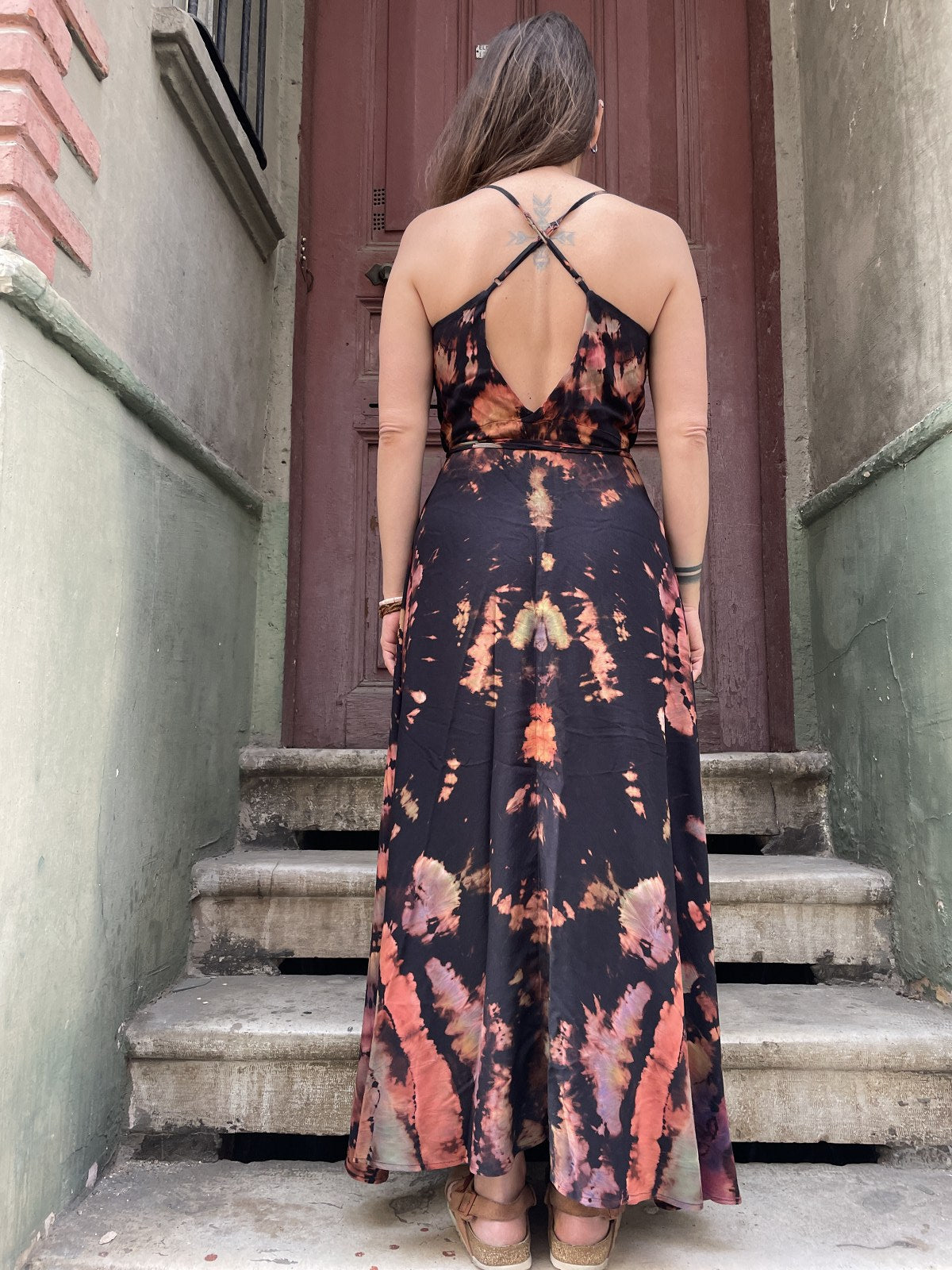 Bohem El Yapımı Yazık Batik Elbise – Doğal Kumaş