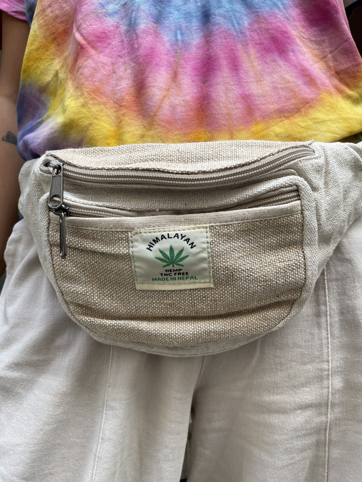 Pure Hemp Krem Bel Çantası