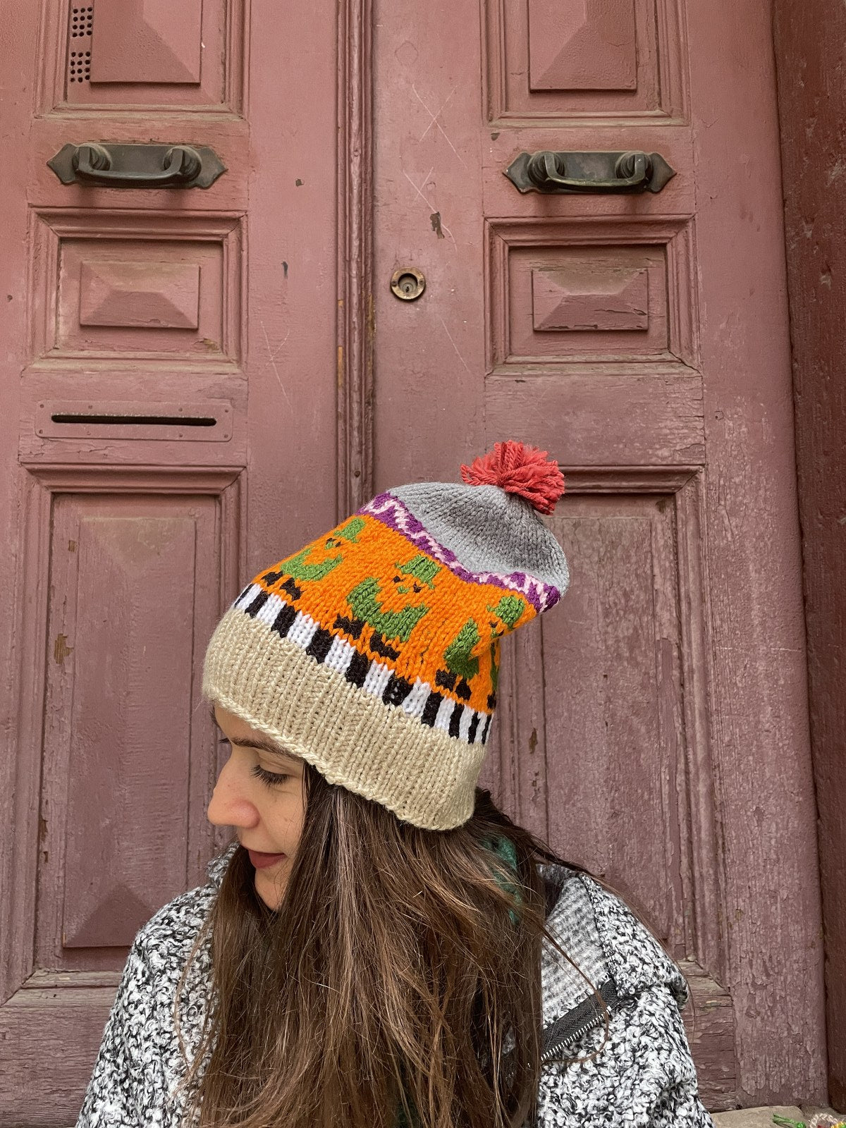 Bohem Bordo Bej Desenli Bere