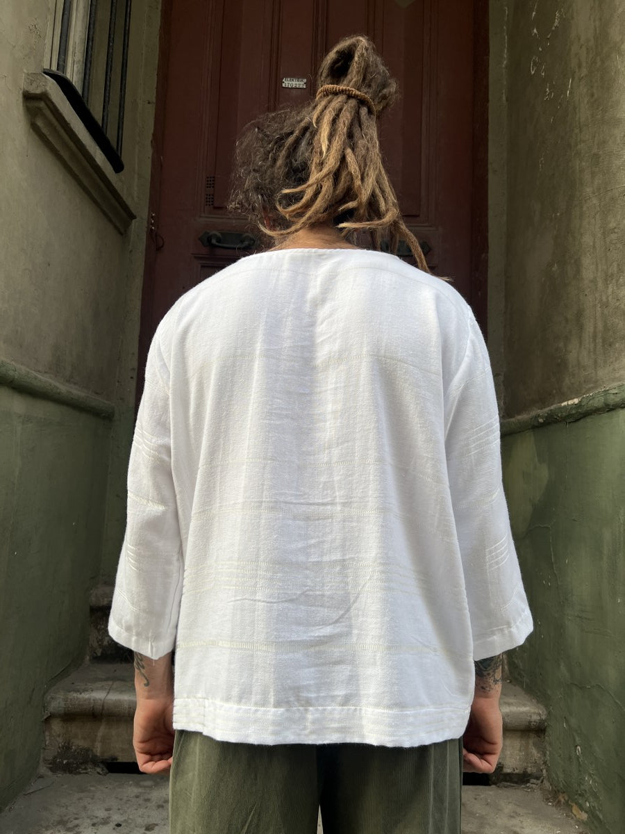 Arvion Tasarım Dokuma Erkek Bluz – %100 Pamuk, Sürdürülebilir