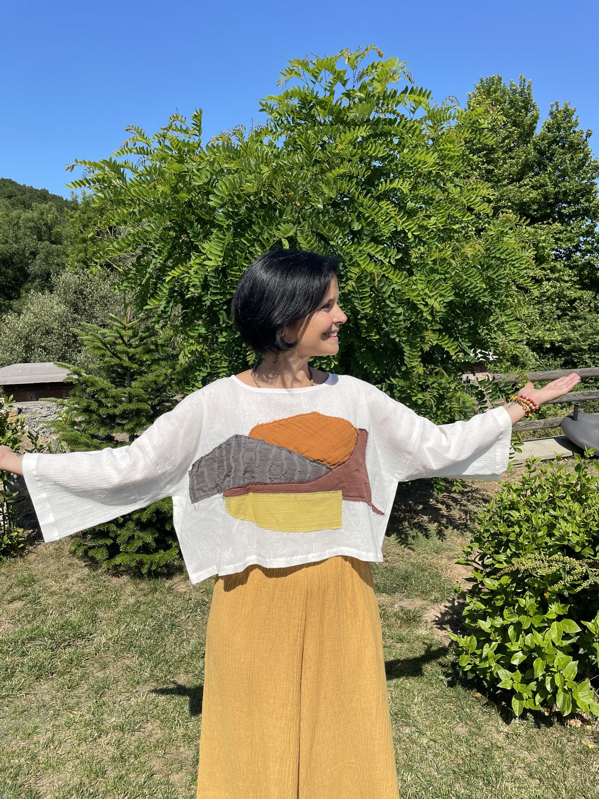 El Yapımı Tasarım Sürdürülebilir Boho Bluz