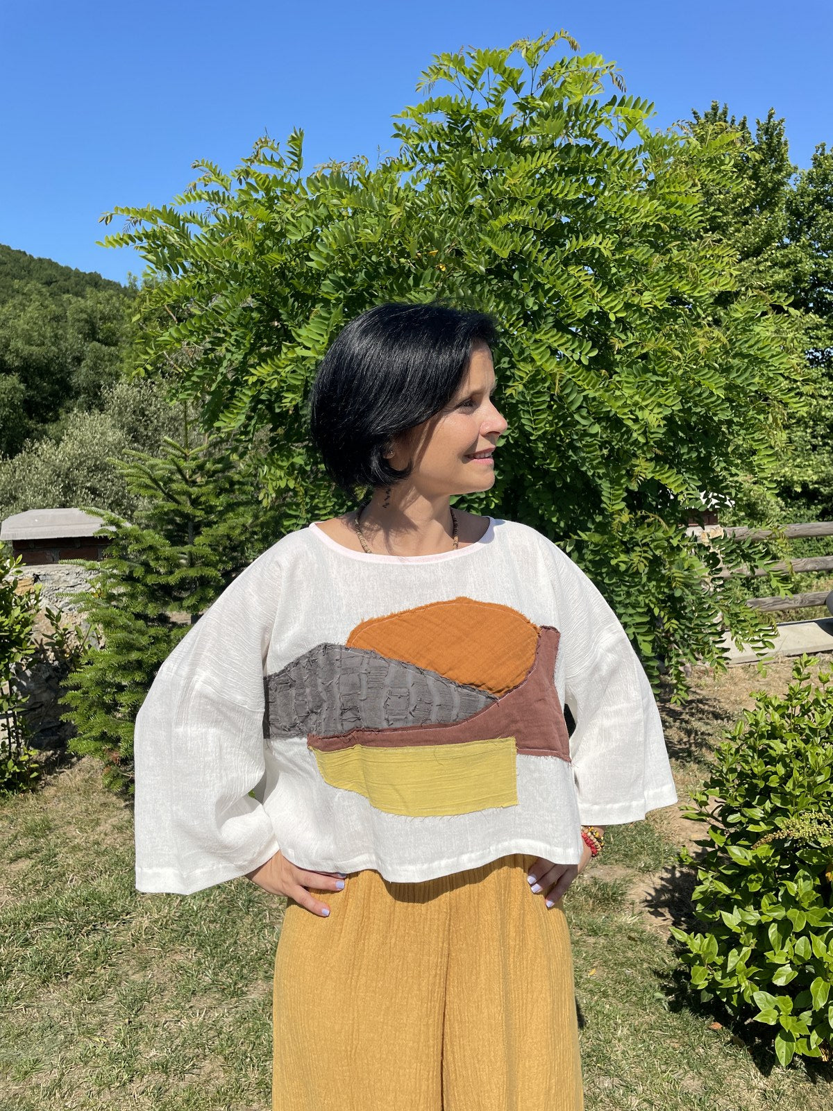 El Yapımı Tasarım Sürdürülebilir Boho Bluz