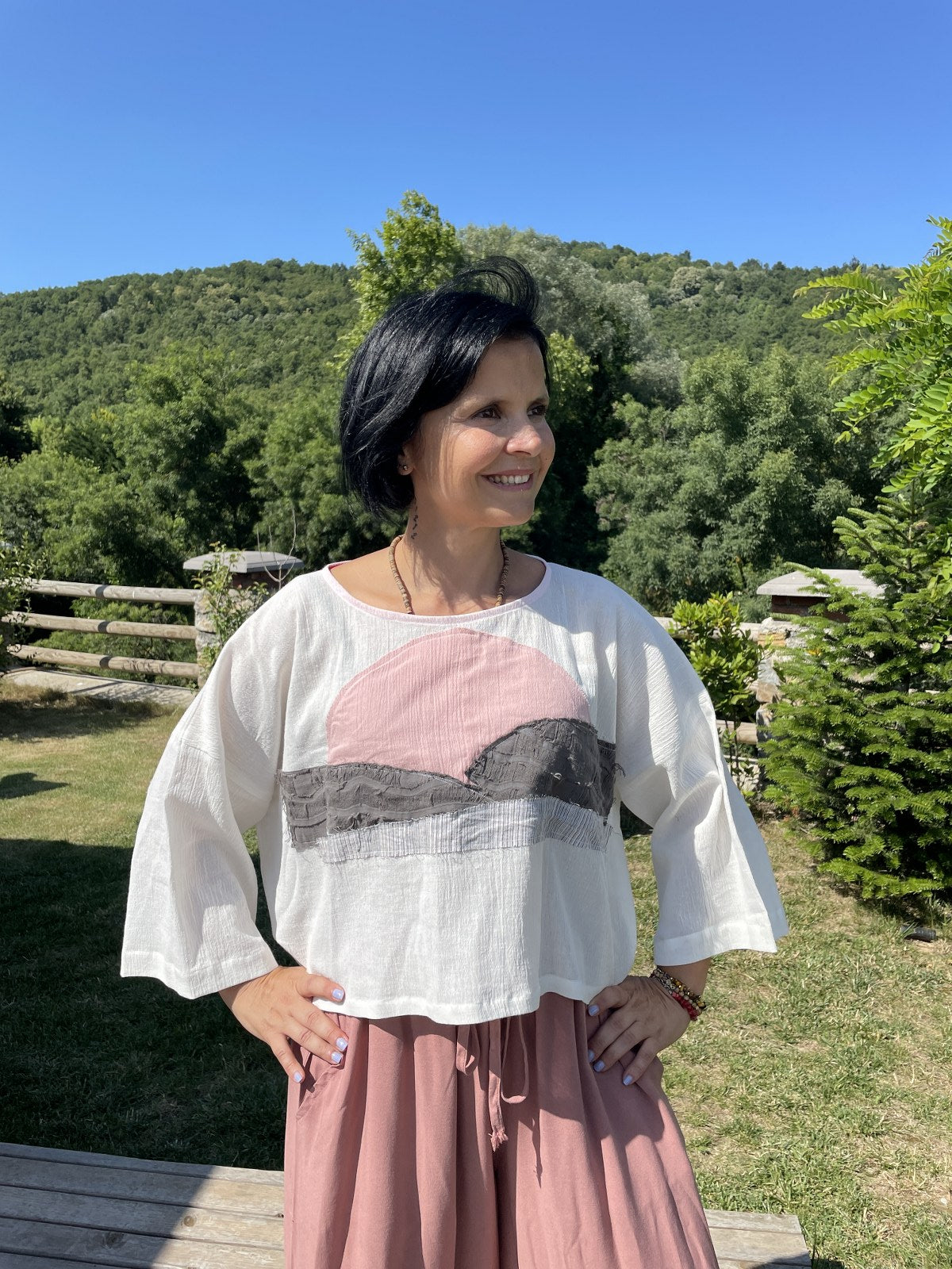 El Yapımı Tasarım Sürdürülebilir Boho Bluz