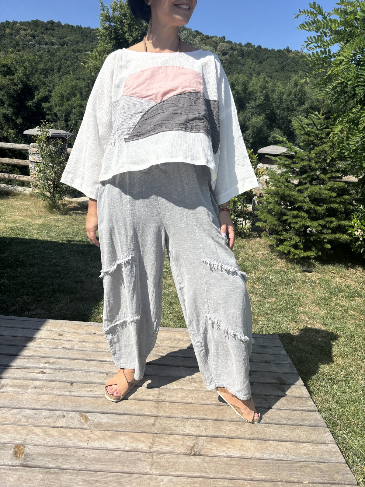 El Yapımı Tasarım Sürdürülebilir Boho Bluz