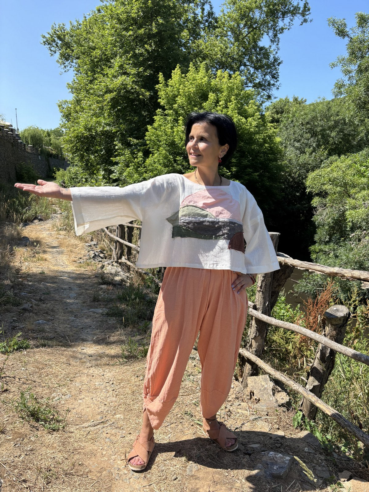 El Yapımı Tasarım Sürdürülebilir Boho Bluz