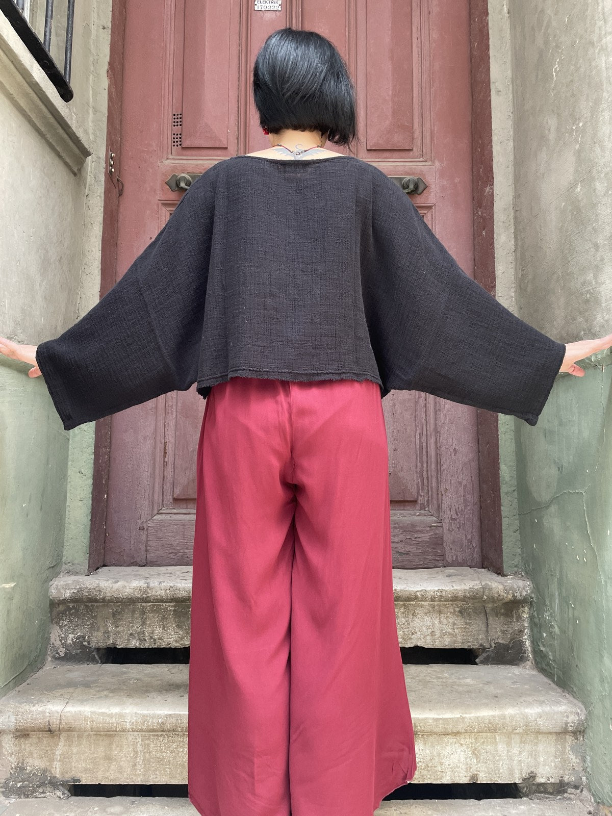 Bohem Doğal Yarasa Kol Salaş Bluz