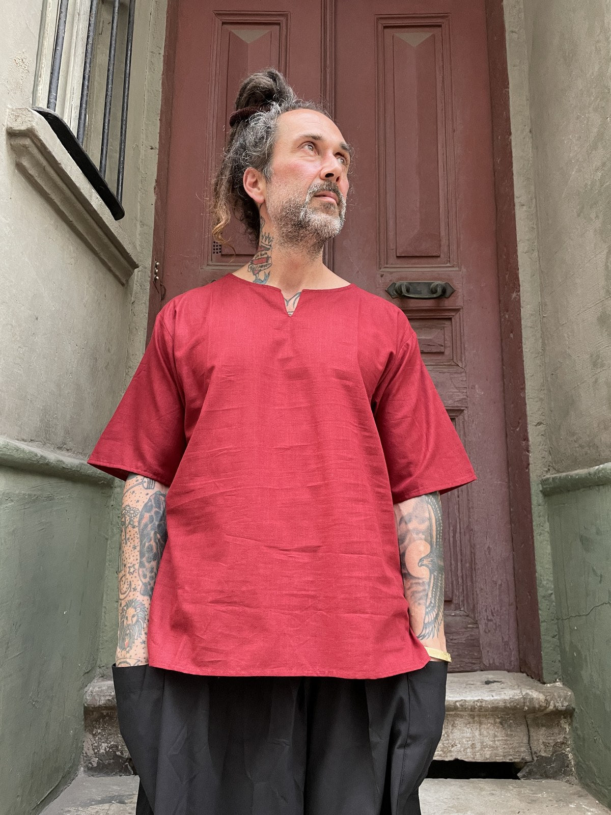 Bohem Tarz Kısa Kollu Erkek Gömlek