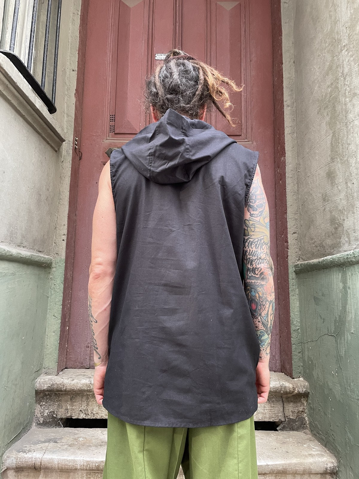 Bohem Kapüşonlu Kolsuz Gömlek