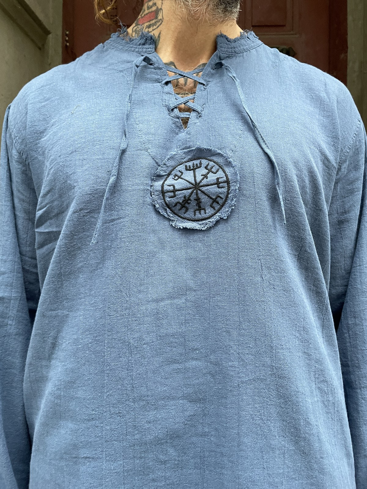 Pusula Desenli Bohem Erkek Gömlek Bluz