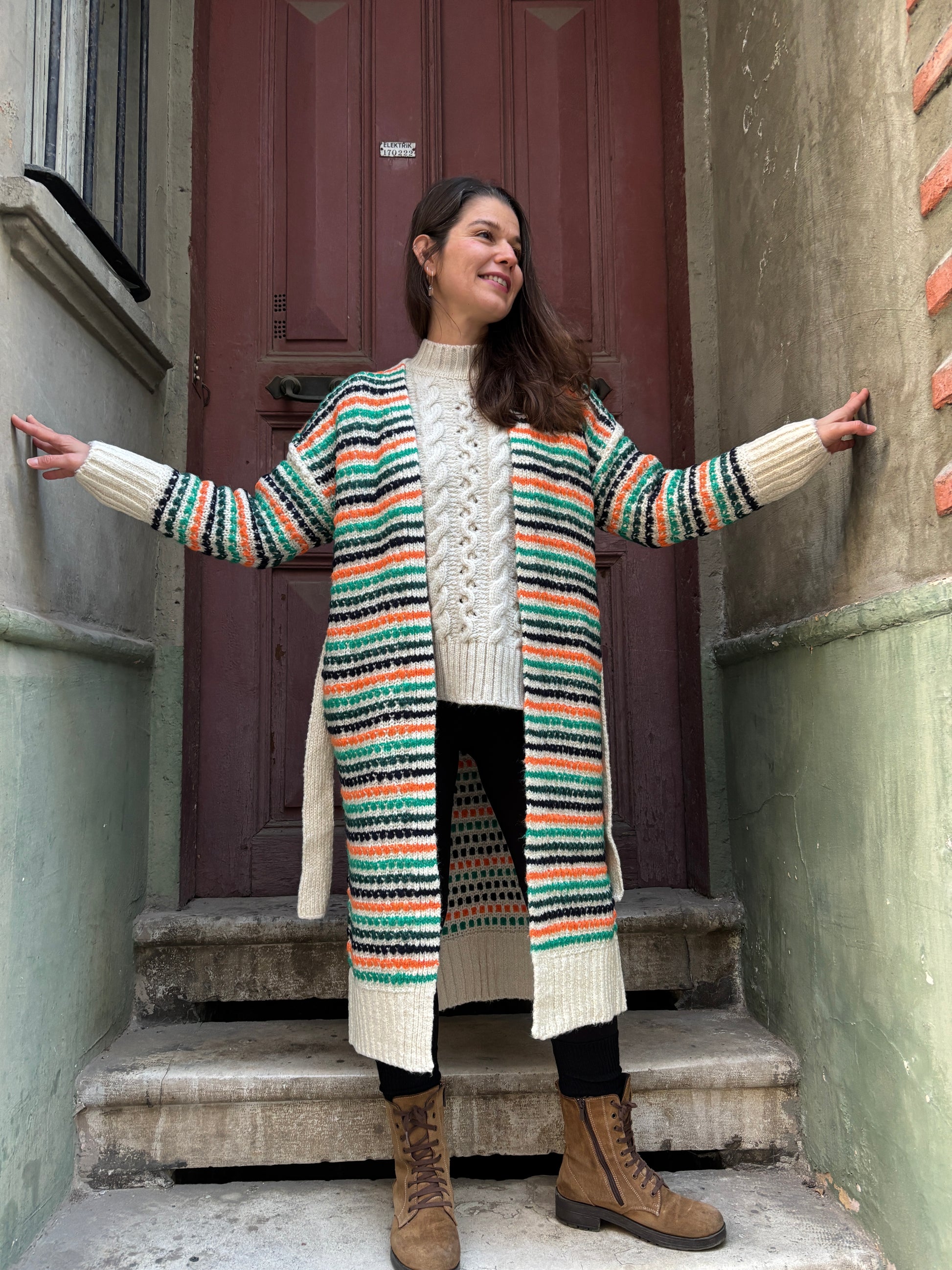 Kadın Örgü Desenli Hırka