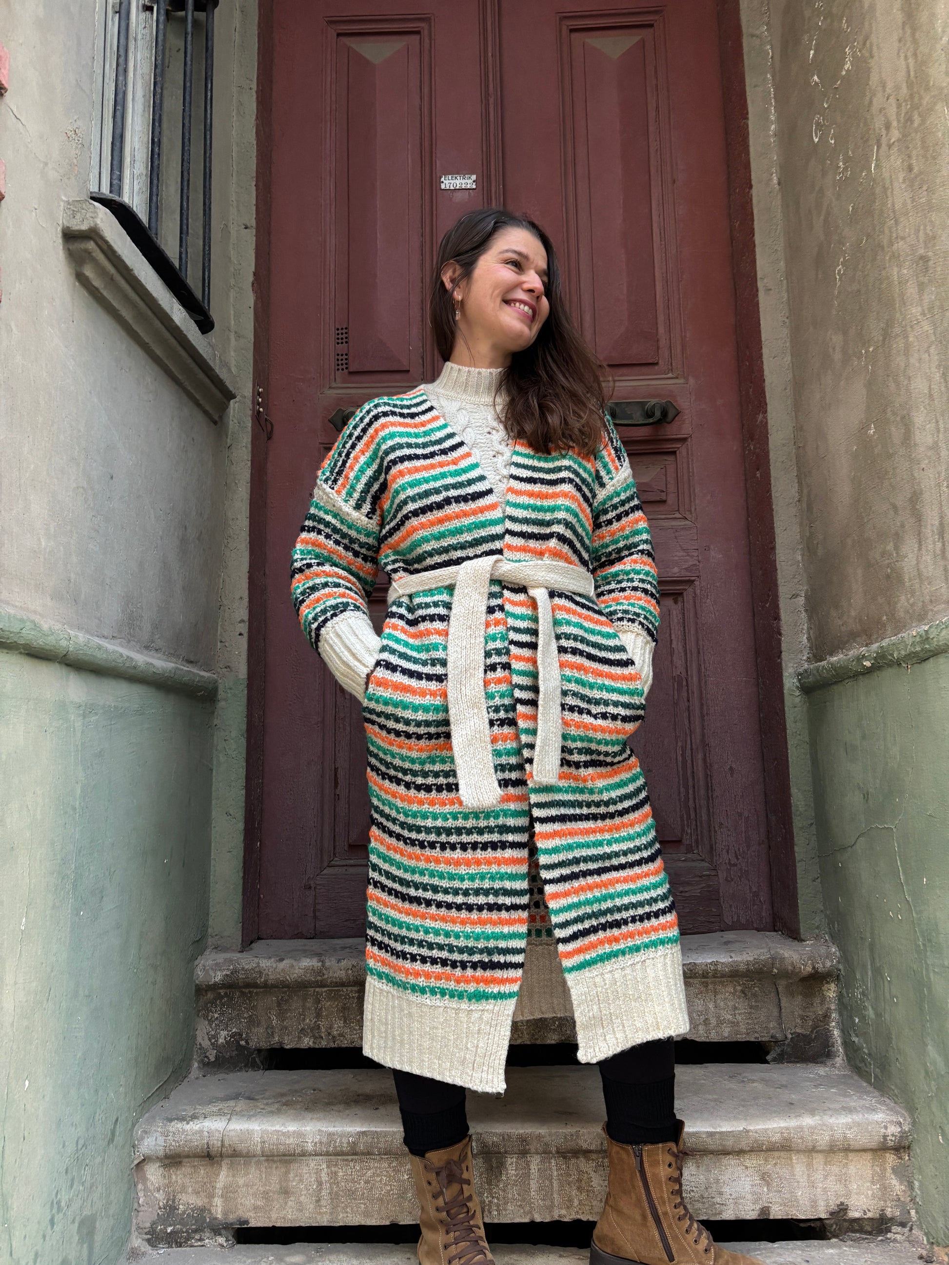 Kadın Örgü Desenli Hırka