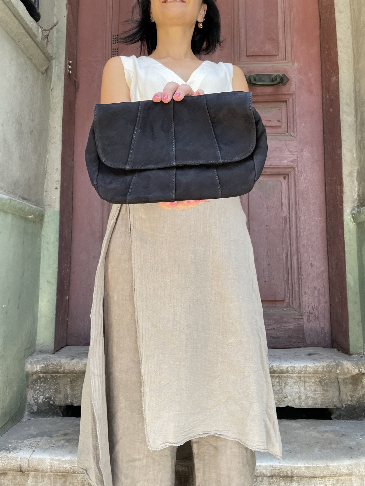 Bohem Süet Kapaklı Çanta