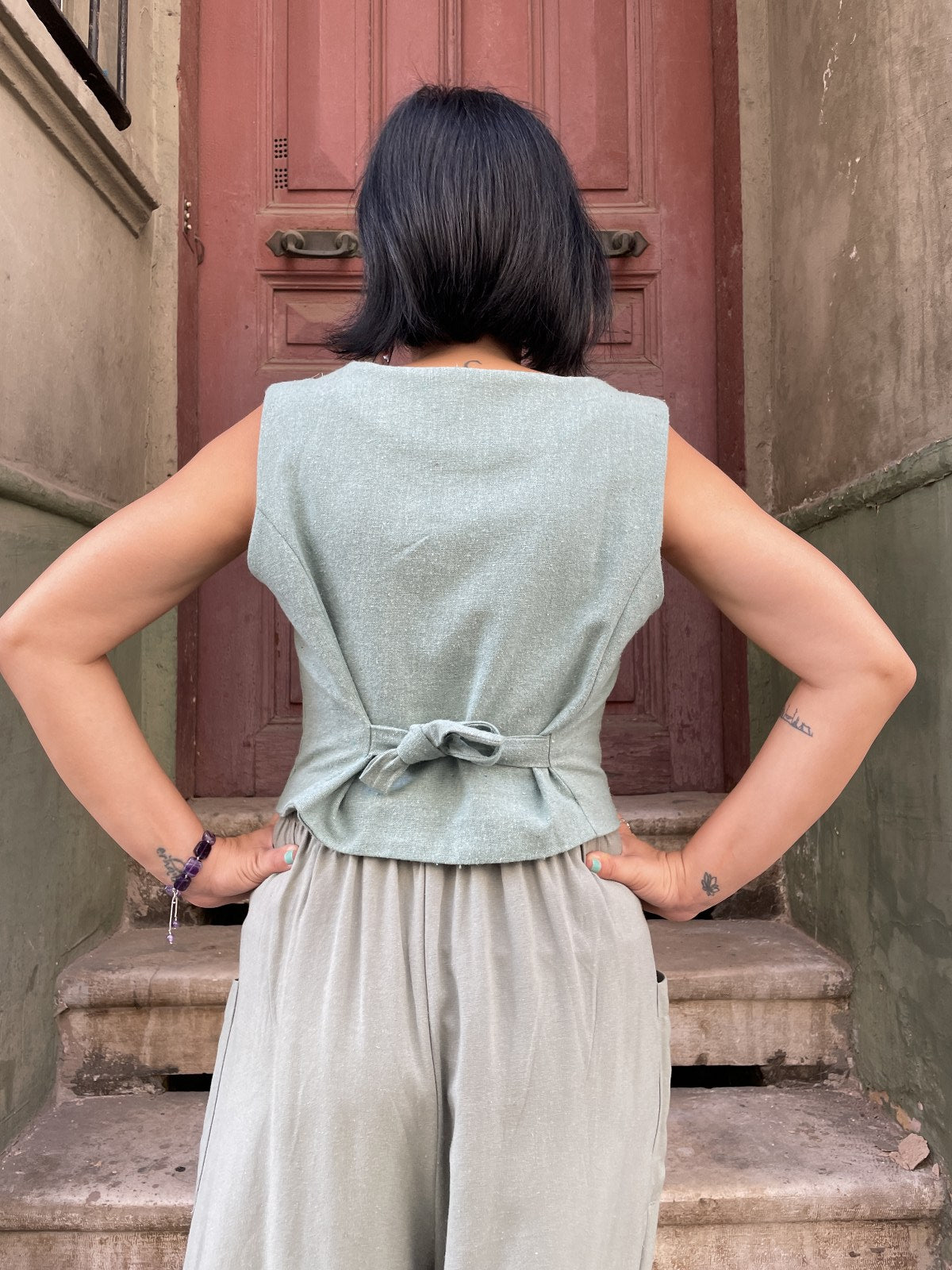 Bohemian Collar Detailed Vest Blouse