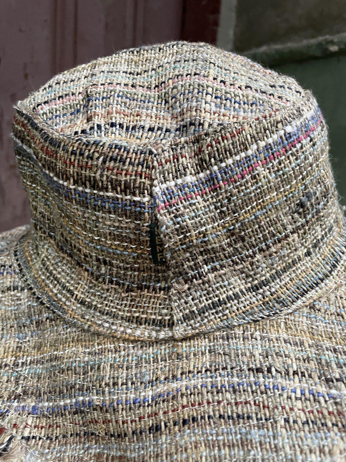 %100 Hemp El Dokuması Bohem Şapka – Doğal Bej & Pastel Renkli