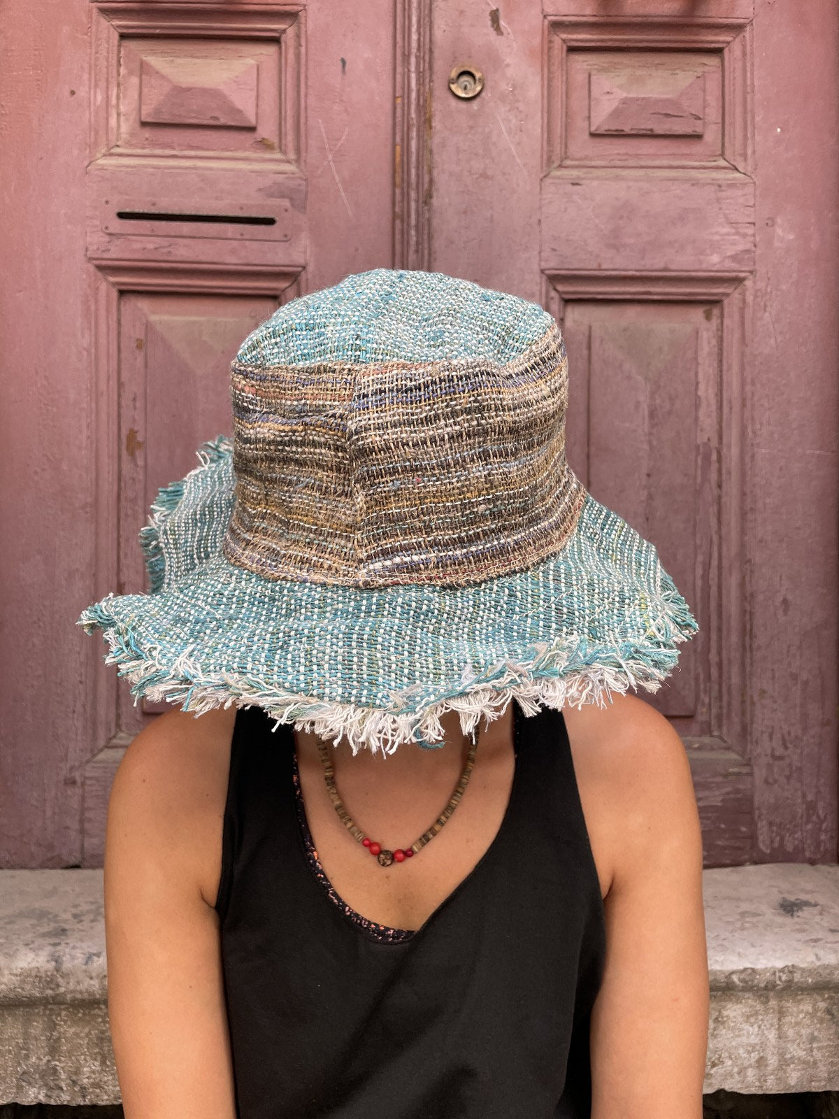 %100 Hemp Kumaştan Nepal Bohem Şapka