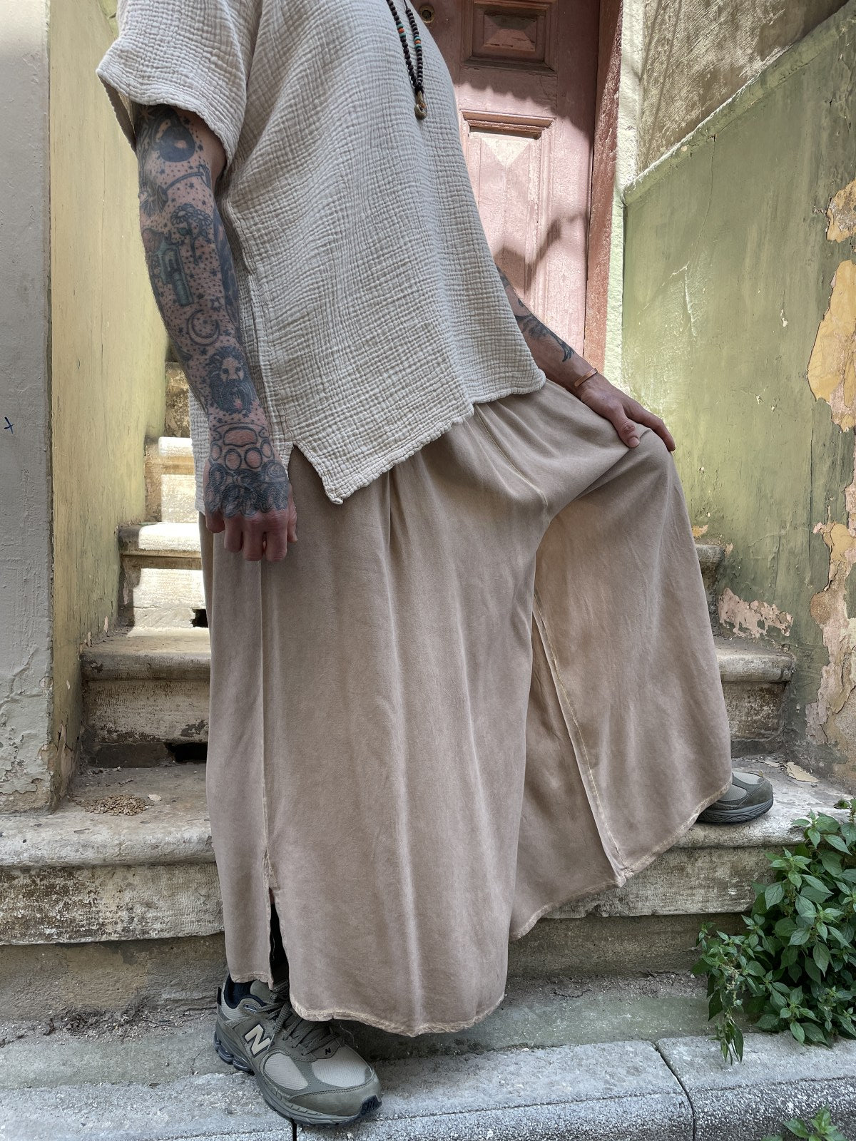 Bohem Erkek Bol Paça Pantolon – Lastikli Bel, Yazlık Rahat Stil