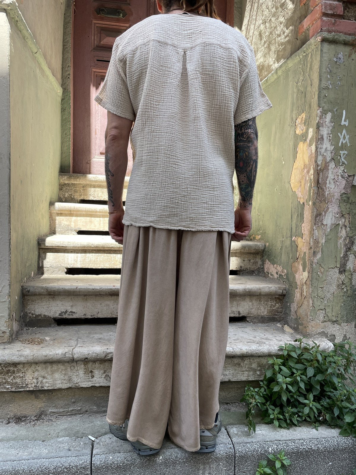 Bohem Erkek Bol Paça Pantolon – Lastikli Bel, Yazlık Rahat Stil