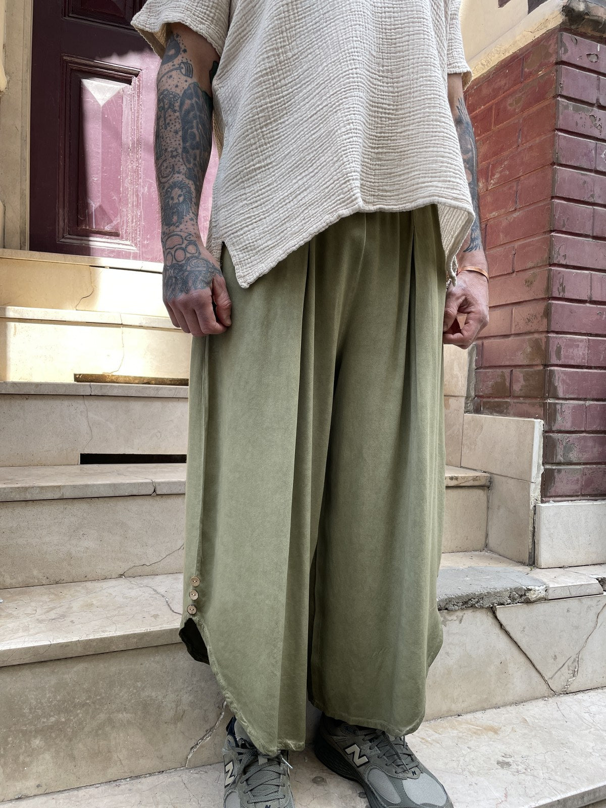 Bohem Erkek Bol Paça Kapri Pantolon