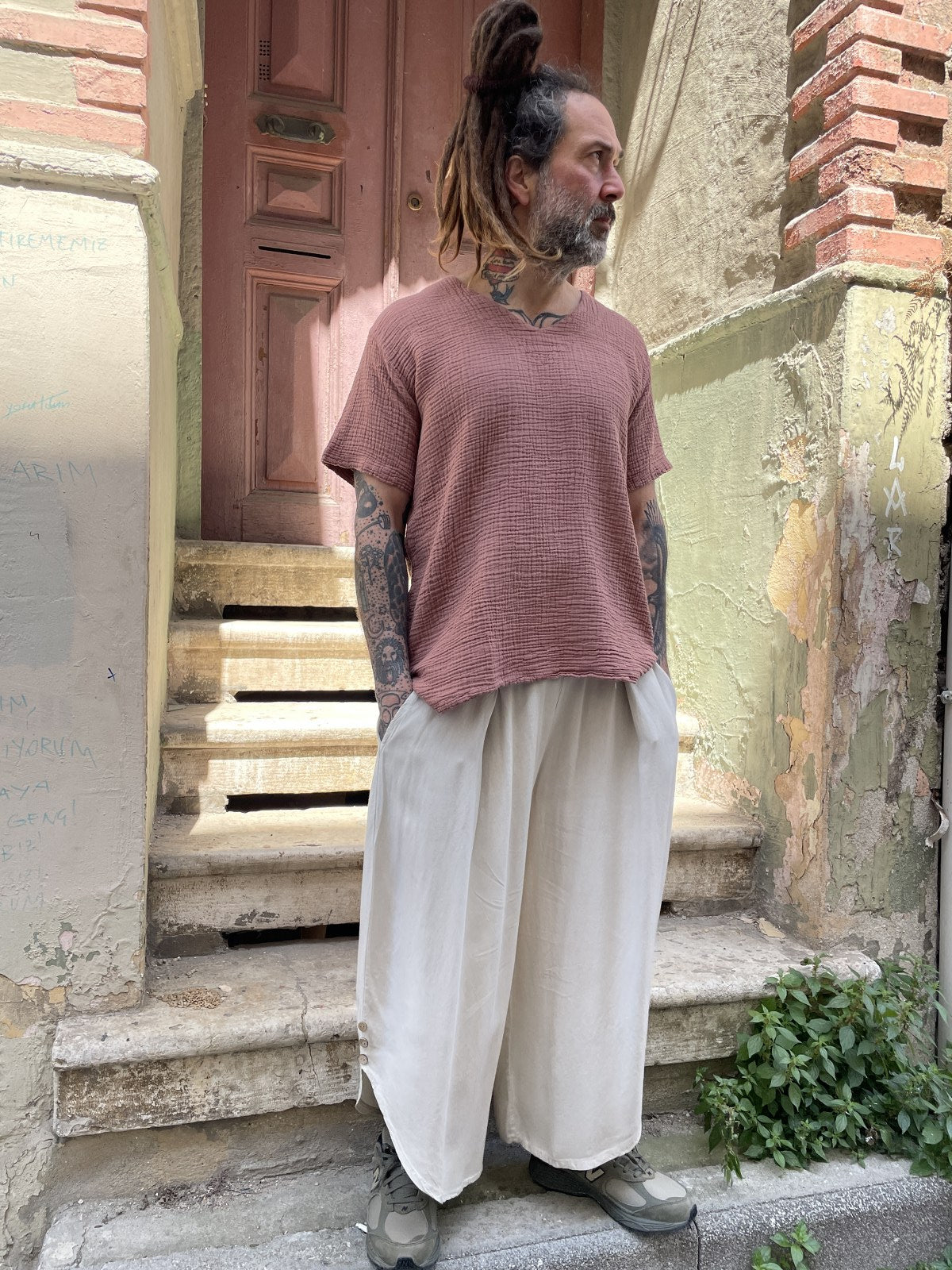 Bohem Erkek Bol Paça Kapri Pantolon