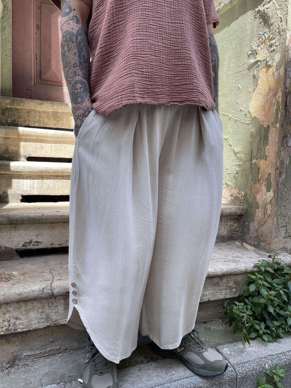 Bohem Erkek Bol Paça Kapri Pantolon