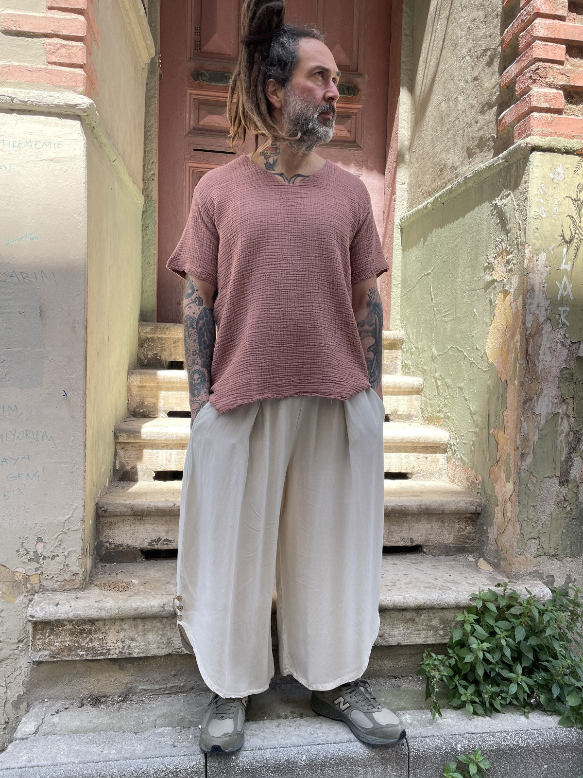 Bohem Erkek Bol Paça Kapri Pantolon