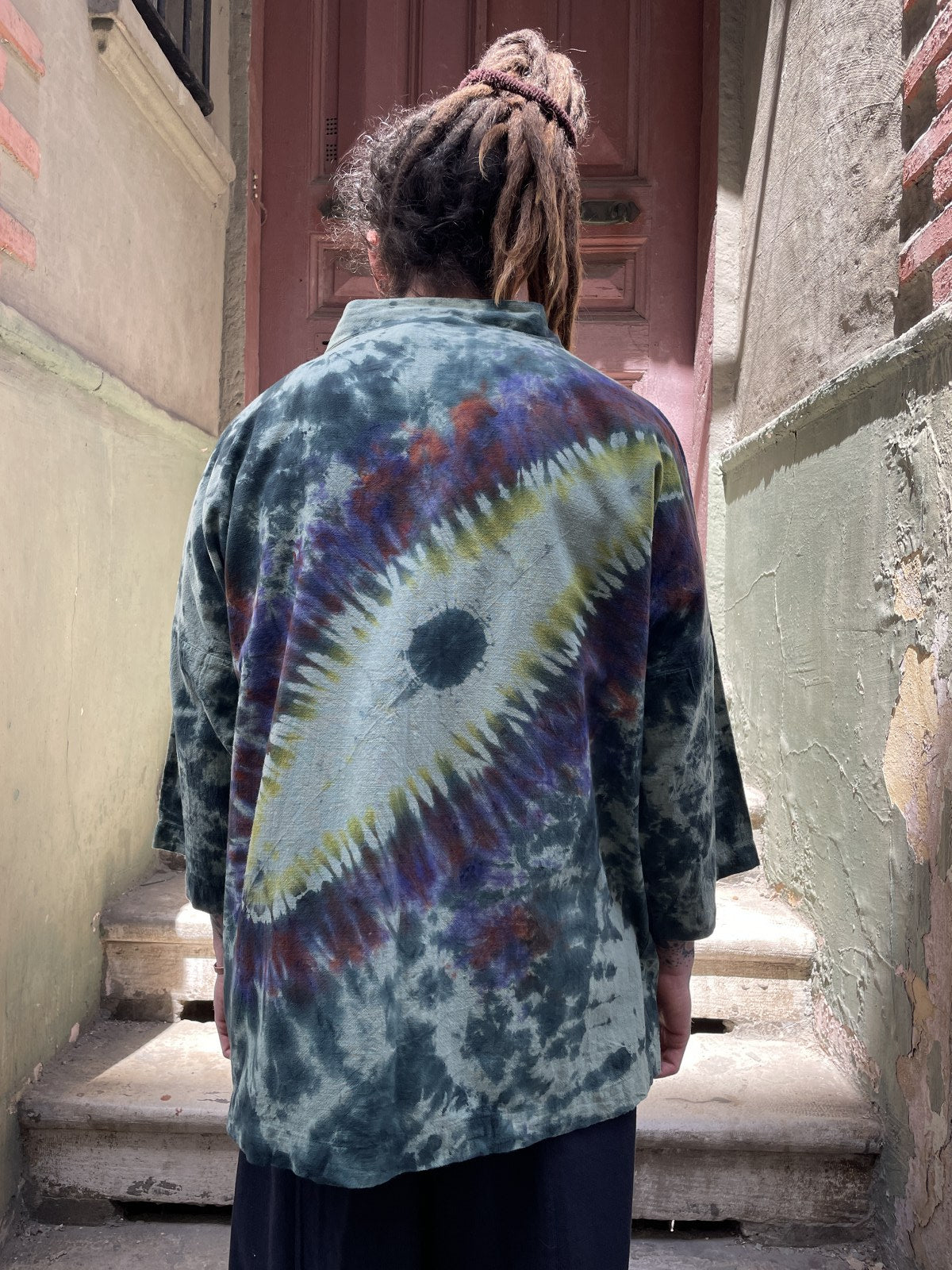 Bohem Renkli Tasarım Batik Erkek Kimono Ceket