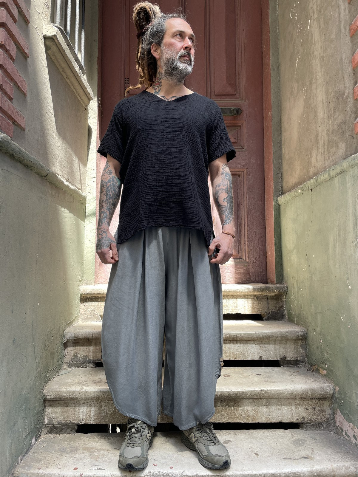 Bohem Erkek Bol Paça Kapri Pantolon