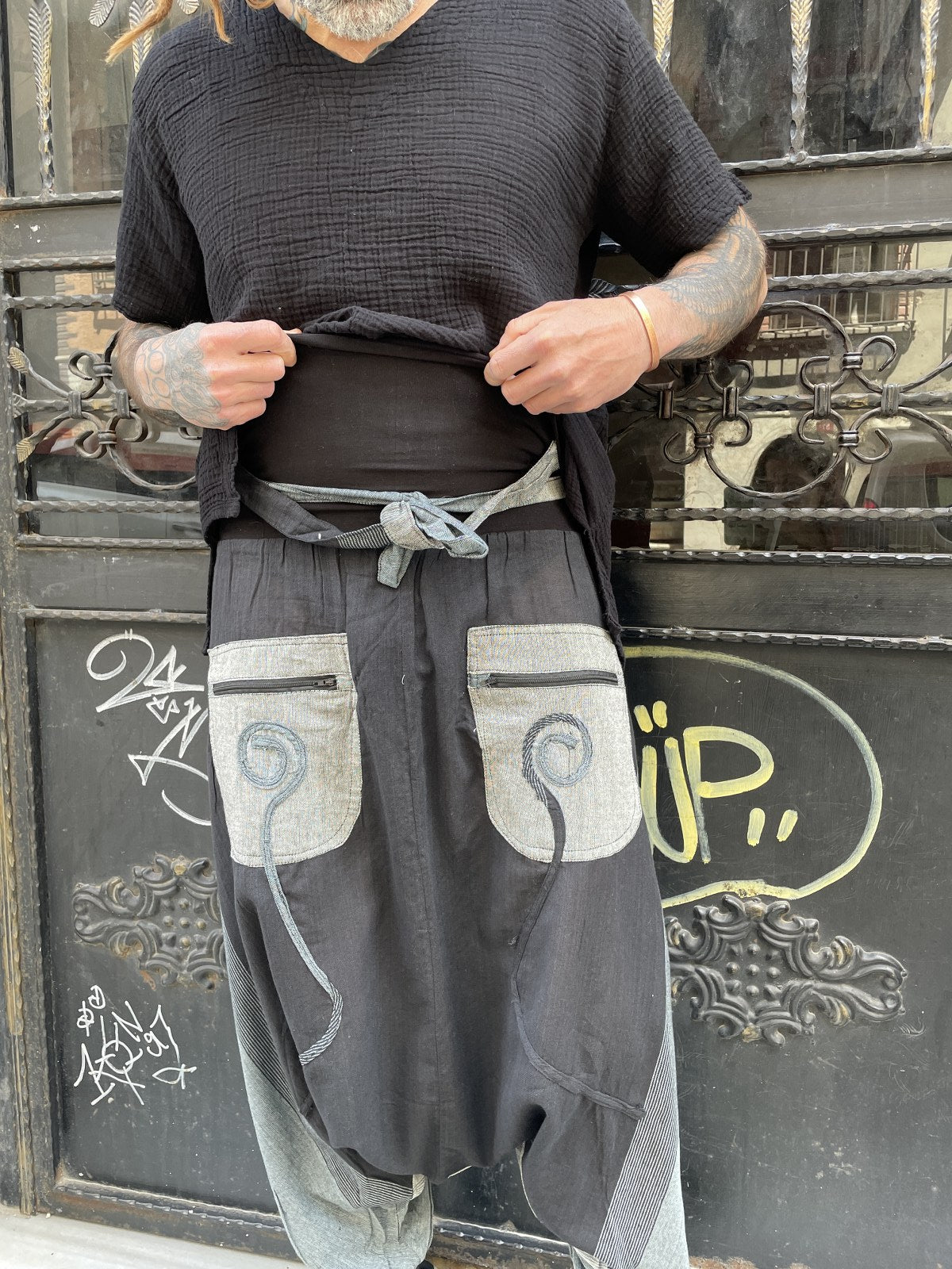 Unisex Nepal Stil Bağlamalı Şalvar Pantolon