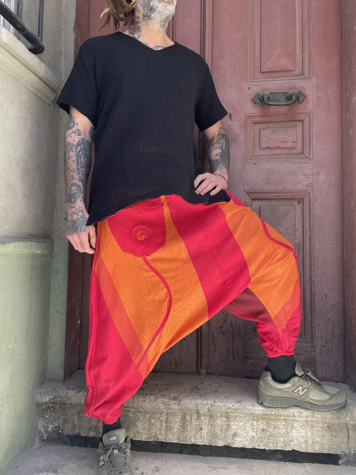 Unisex Nepal Stil Bağlamalı Şalvar Pantolon