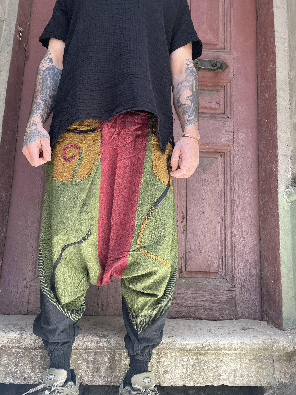 Unisex Nepal Stil Bağlamalı Şalvar Pantolon